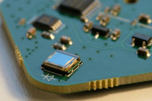 A macro photo of a Late Mate PCB